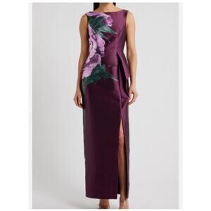 Stunning Kay Unger Luciana Floral Column Gown - Size 16 (New)